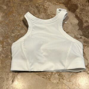 BNWT Lululemon ribbed nulu lulu, high neck, yoga bra, size 6 white